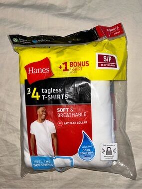 Hanes 4-Pack Tagless White T-Shirts